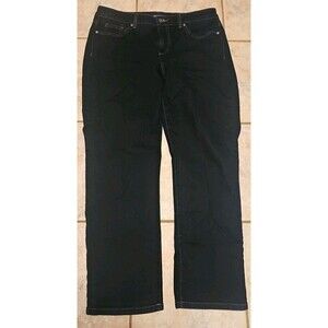 Bandolino Mandie Straight Leg Women's size 14 Dark Wash Blue Denim Jeans Stretch